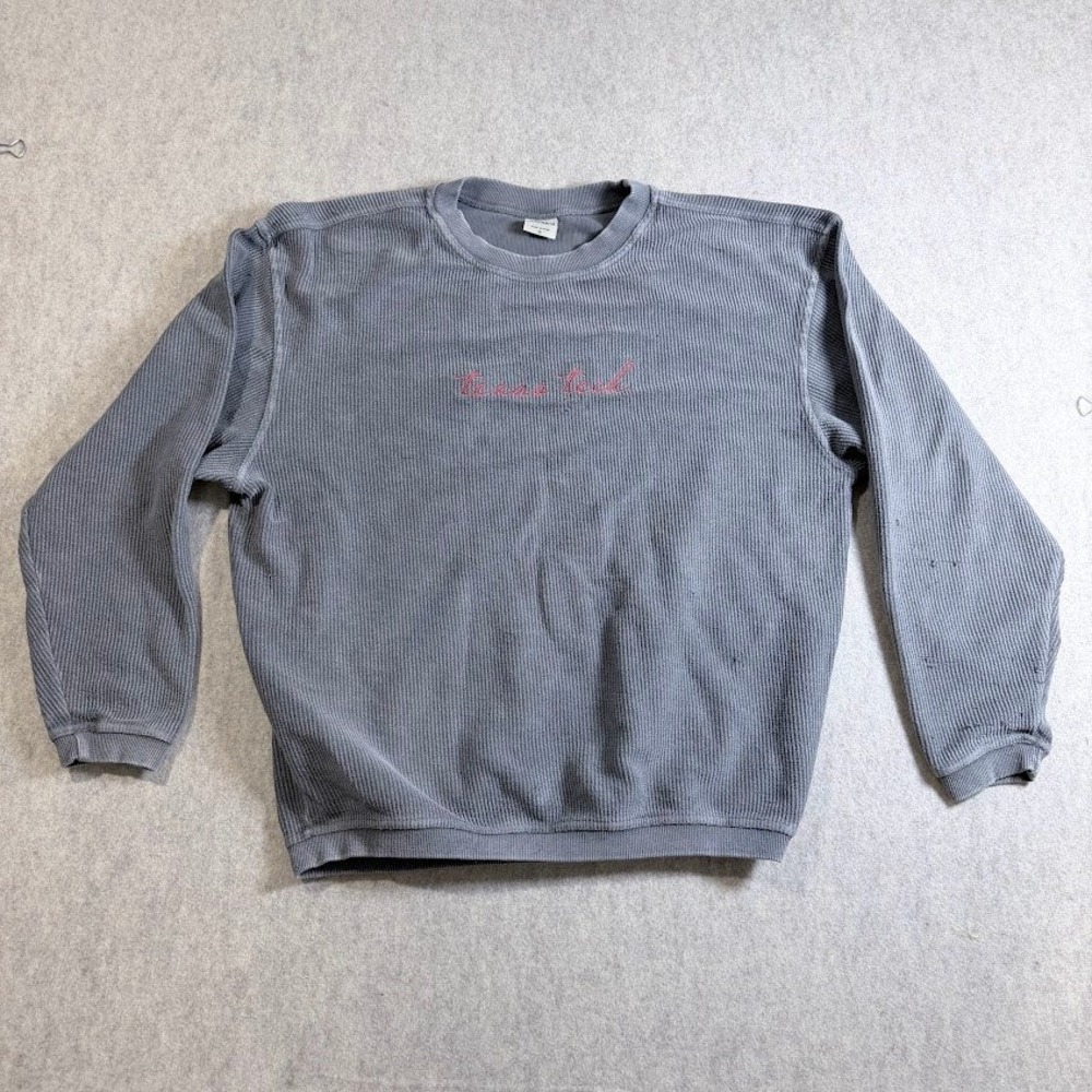 Chicka-d Texas Tech Sweatshirt Womens S‎ Grey Corded Rib Pullover Boho Gameday